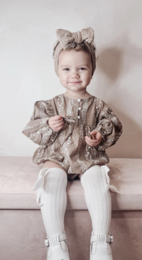 Annie & Charles® Organic Cotton Bodysuit with Embroider