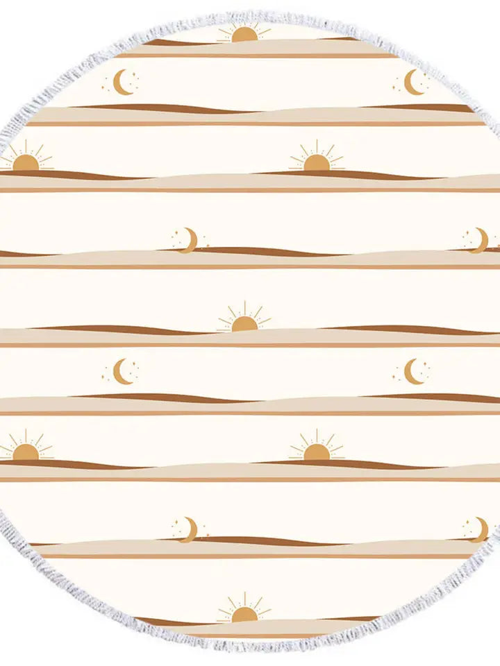 Golden Hour Round Beach Towel Blanket