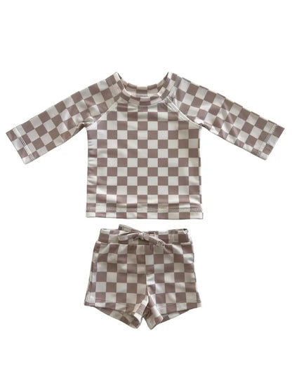 Tiramisu Checkerboard / Mar Rashguard Set / Upf 50+ (Baby)