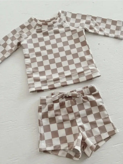 Tiramisu Checkerboard / Mar Rashguard Set / Upf 50+ (Baby)