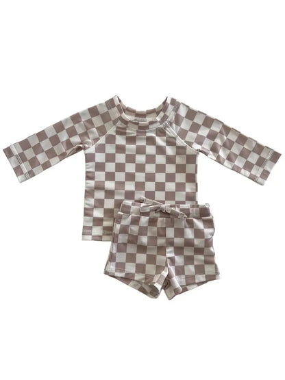 Tiramisu Checkerboard / Mar Rashguard Set / Upf 50+ (Baby)