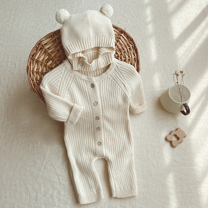 Cute Knitted Bear Suit with Cap