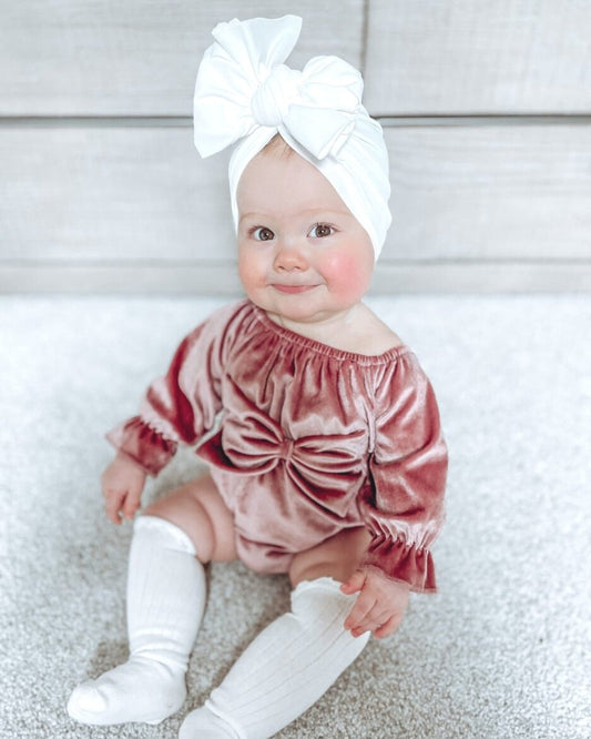 Rose Velour Bubble Romper